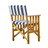 Whitecap Director's Chair II w/Navy & White Cushion - Teak 61050