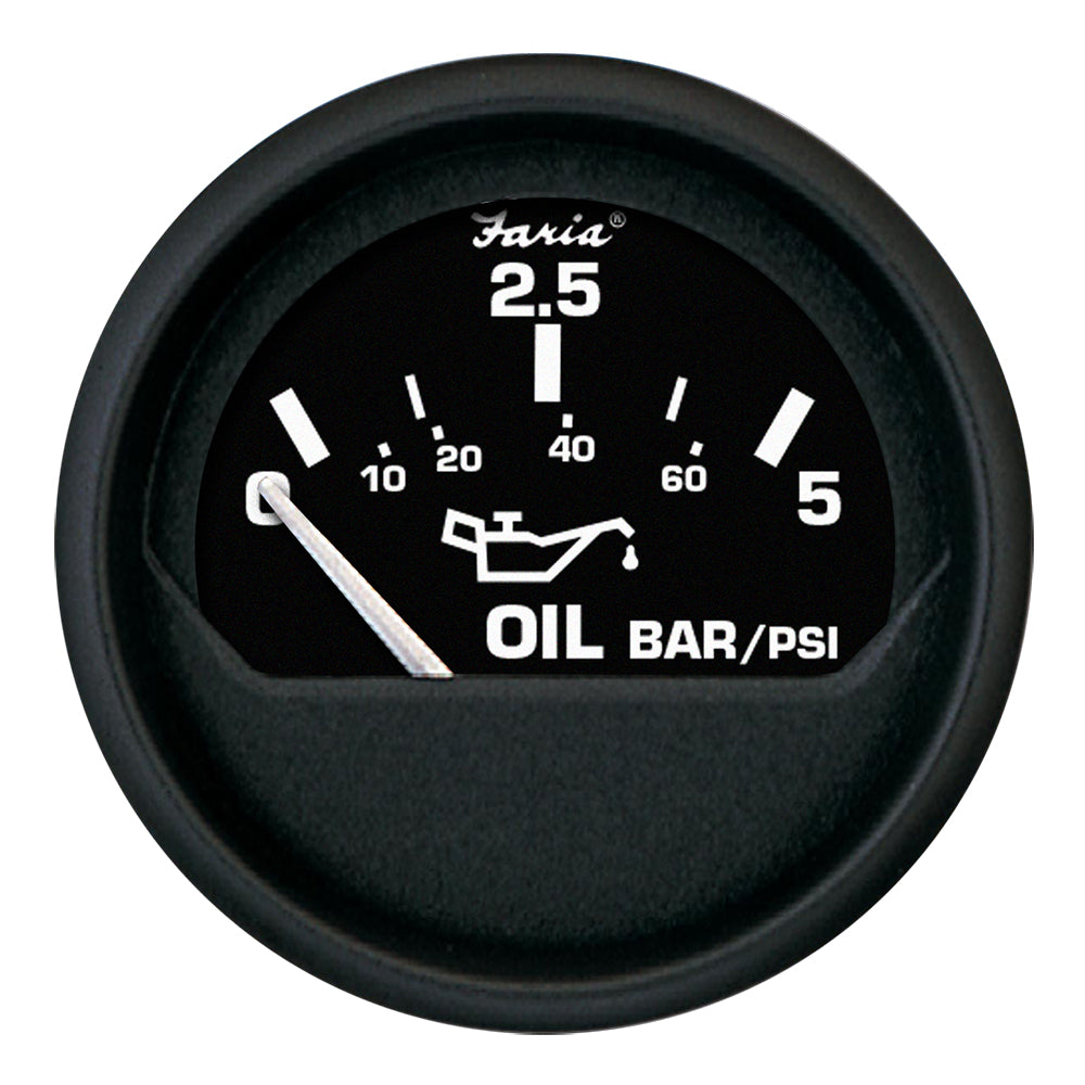 Faria Euro Black 2" Oil Pressure Gauge - Metric (5 Bar) 12805
