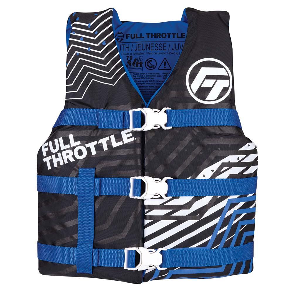Full Throttle Youth Nylon Life Jacket - Blue/Black 112200-500-002-22