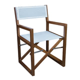 Whitecap Director's Chair w/White Batyline Fabric - Teak 63061