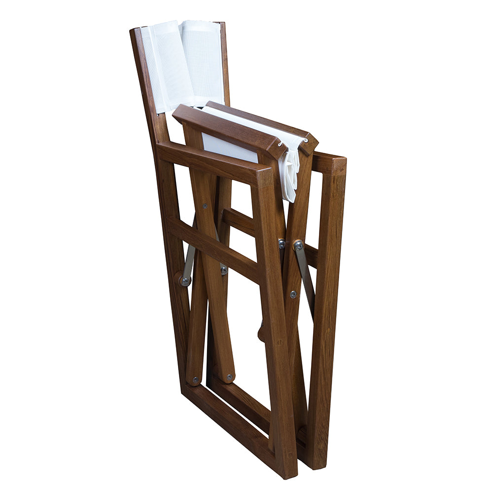 Whitecap Director's Chair w/White Batyline Fabric - Teak 63061