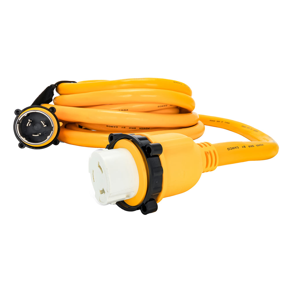 Camco 50 Amp Power Grip Marine Extension Cord - 25' M-Locking/F-Locking Adapter 55621