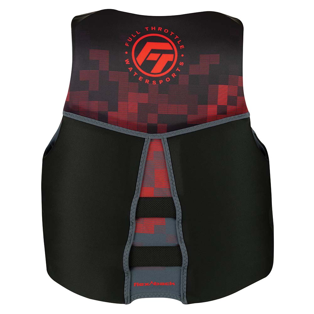 Full Throttle Men's Rapid-Dry Flex-Back Life Jacket - S - Black/Red 142500-100-020-22