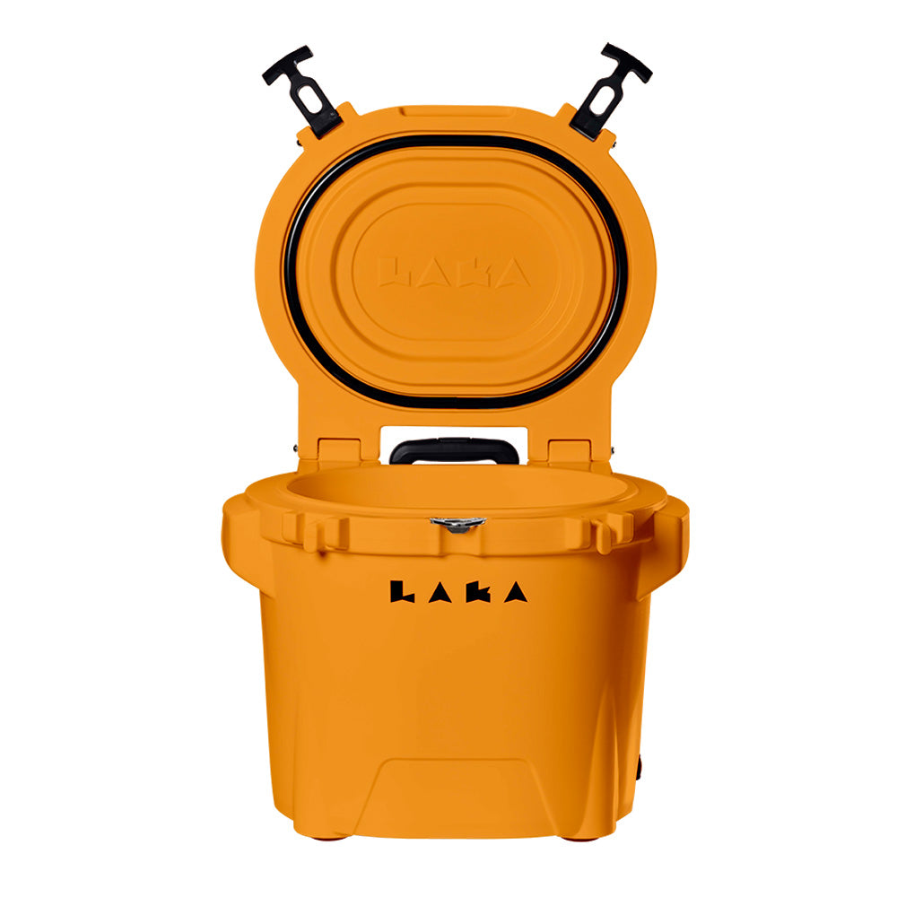 LAKA Coolers 30 Qt Cooler w/Telescoping Handle & Wheels - Orange 1086