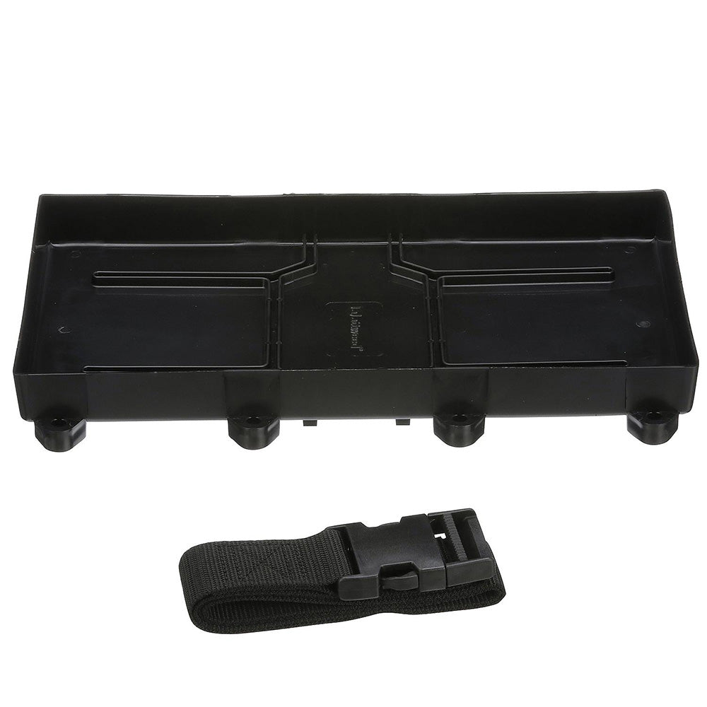 Attwood Marine Battery Tray with Straps, For Group 29/31 Batteries, 12-7/8 in x 7 in, Up to 10-1/2 in Tall