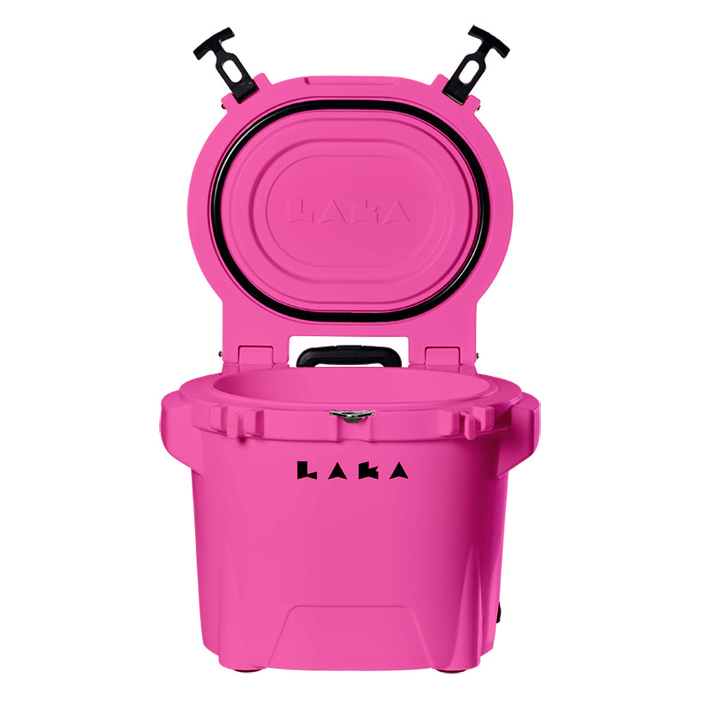 LAKA Coolers 30 Qt Cooler w/Telescoping Handle & Wheels - Pink 1081