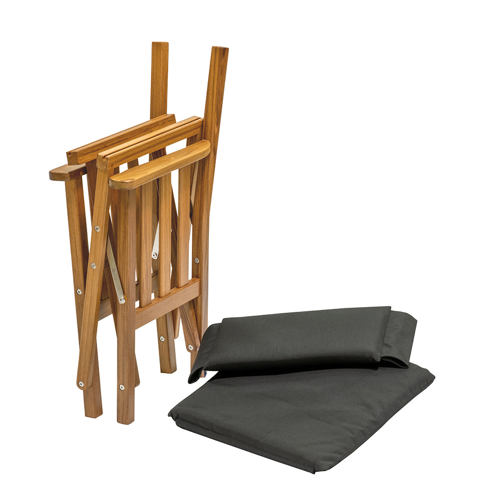 Whitecap Director's Chair II w/Black Cushion - Teak 61051