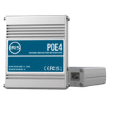 Iris Four Channel Uplink Power Over Ethernet Switch - IEEE802.3af & 3at Compliant - 9-30VDC Input - 48VDC Output POE4V2