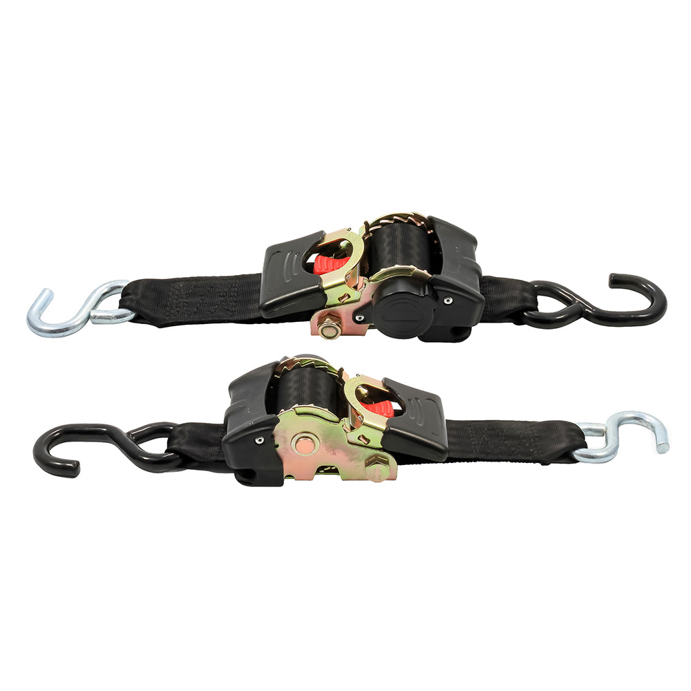 Camco Retractable Tie Down Straps - 2" Width 6' Dual Hooks 50031