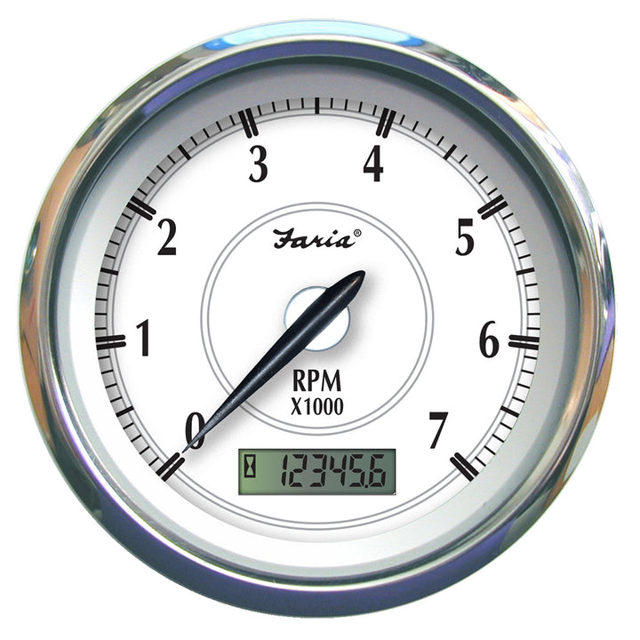 Faria Newport SS 4" Tachometer w/Hourmeter f/Gas Outboard - 7000 RPM 45005