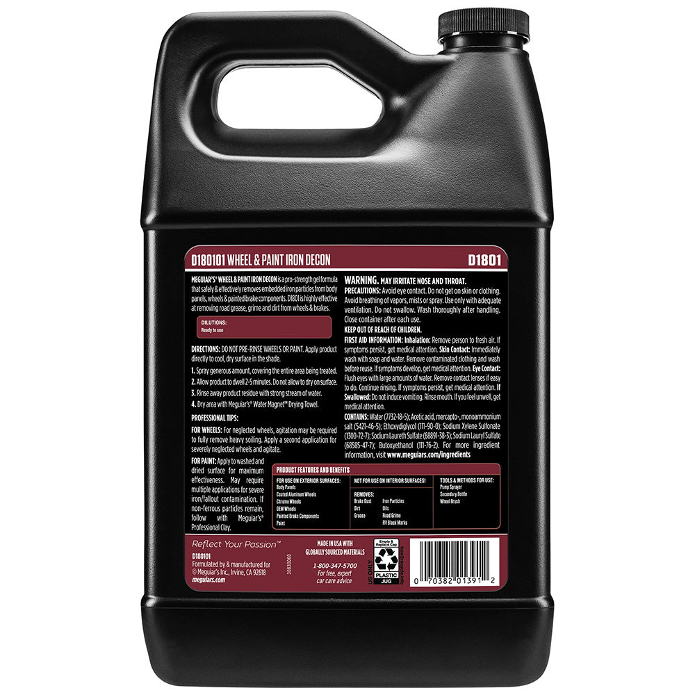 Meguiar's Wheel & Paint Iron DECON - Pro-Strength Iron Remover - 1 Gallon D180101