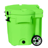 LAKA Coolers 30 Qt Cooler w/Telescoping Handle & Wheels - Lime Green 1083