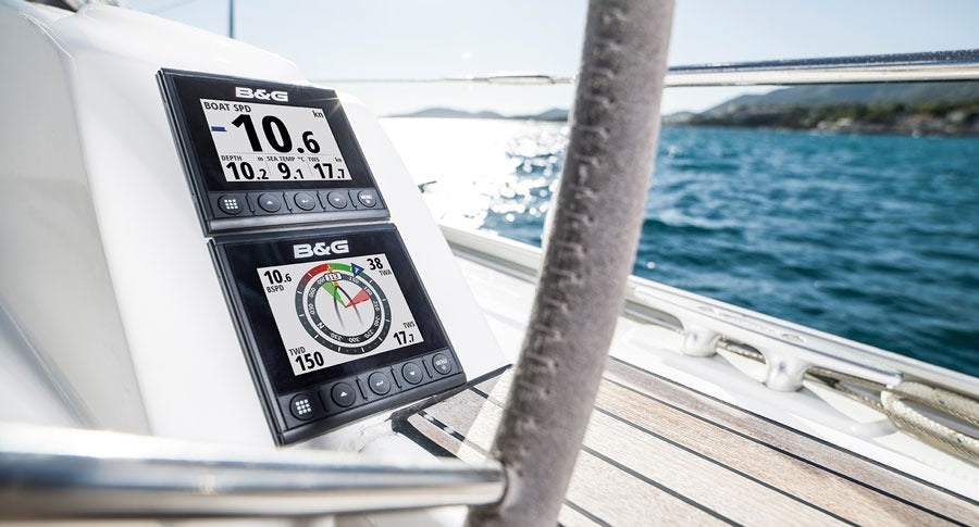 B&G Triton 2 Wireless Speed/Depth/Wind Instrument Pack, 4.1in Color Display, DST810 Thru-Hull Speed/Depth/Temp Transducer, WS320 Wireless Wind Sensor, NMEA 2000 Starter Kit