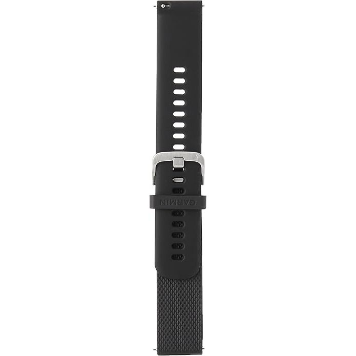 Garmin Quick Release 20 mm Watch Band, Black Silicone, Stainless Steel Hardware