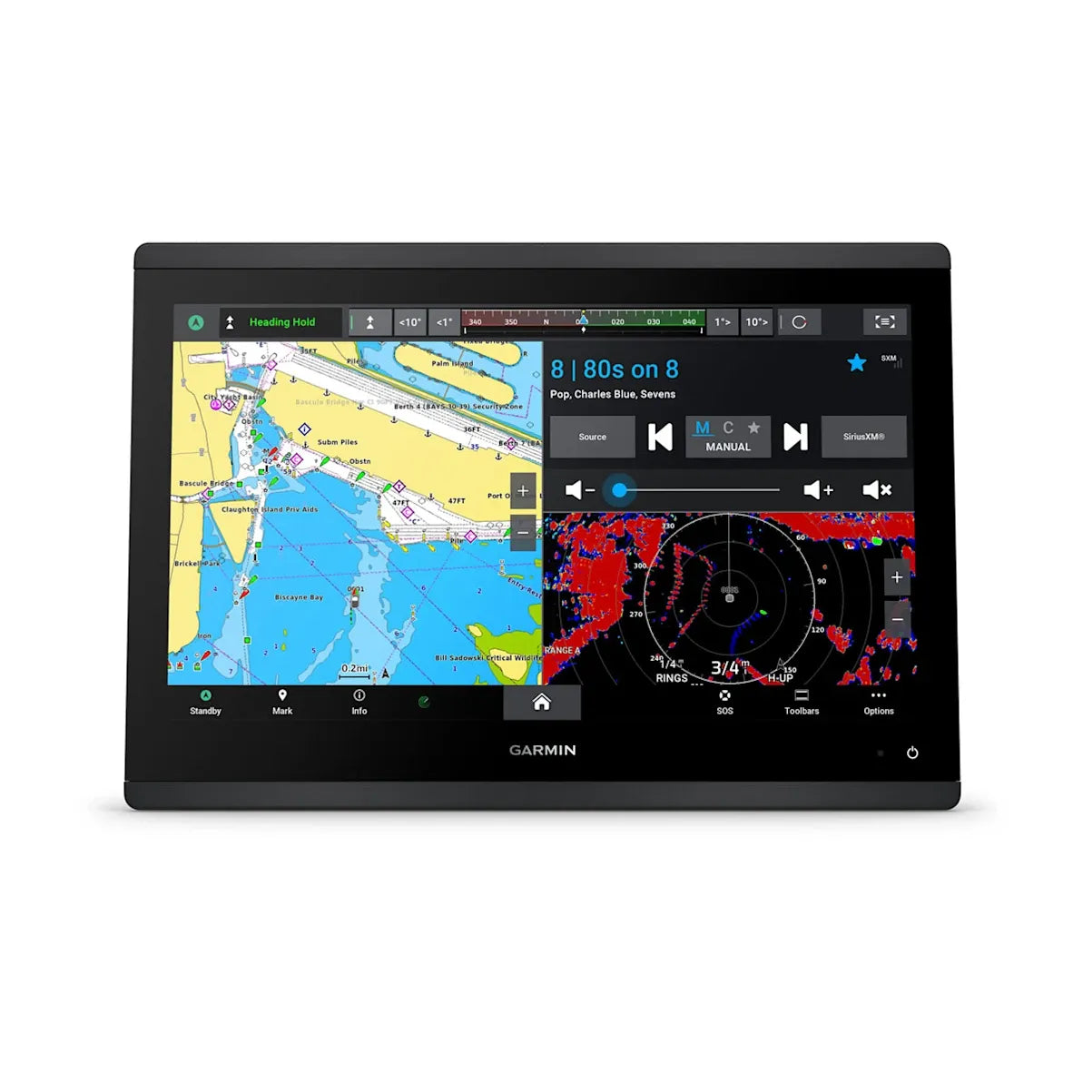 Garmin GPSMAP 1643 GN+ Chartplotter, Non-Sonar, 16 in HD IPS Touchscreen, Garmin Navionics+ Charts, NMEA 2000, IPX7
