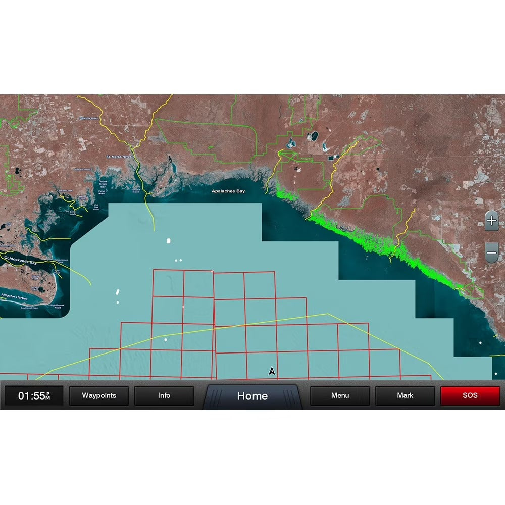 Garmin Standard Mapping Gulf Coast Professional microSD/SD Card, High-Resolution Aerial Overlay, Offshore Lease Blocks, Marsh Highway System, Wildlife Management Areas