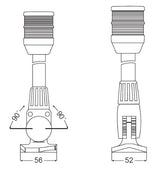 Hella Marine 2010 All-Round Anchor Light, White Light, 2 NM, 12V 10W Bulb, IPX6, Fold-Down Surface Mount, 305 mm Pole