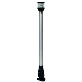 Hella Marine 2010 Series All-Round Anchor Light, 2 NM, 12V 10W Bulb, IPX6, Horizontal Fold-Down Mount, 610 mm Pole, Black Housing