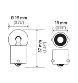 Hella Marine 5637 Replacement Light Bulb, 24V 10W, BA15s Base