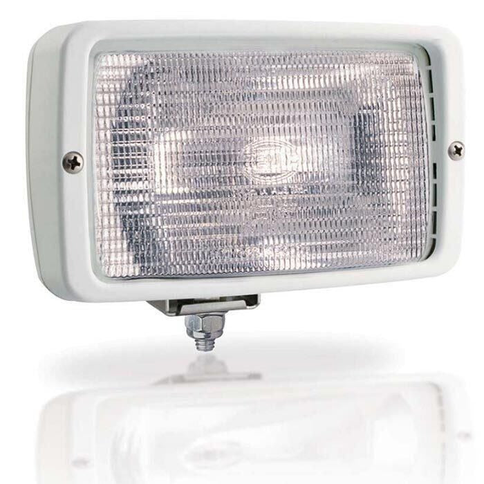Hella Marine 7118 Halogen Deck Floodlight, 12V, 55W, White Housing