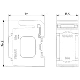 Vimar DIN Rail Mounting Frame, 1-Module, 2x17.5mm, RAL 7035 Grey