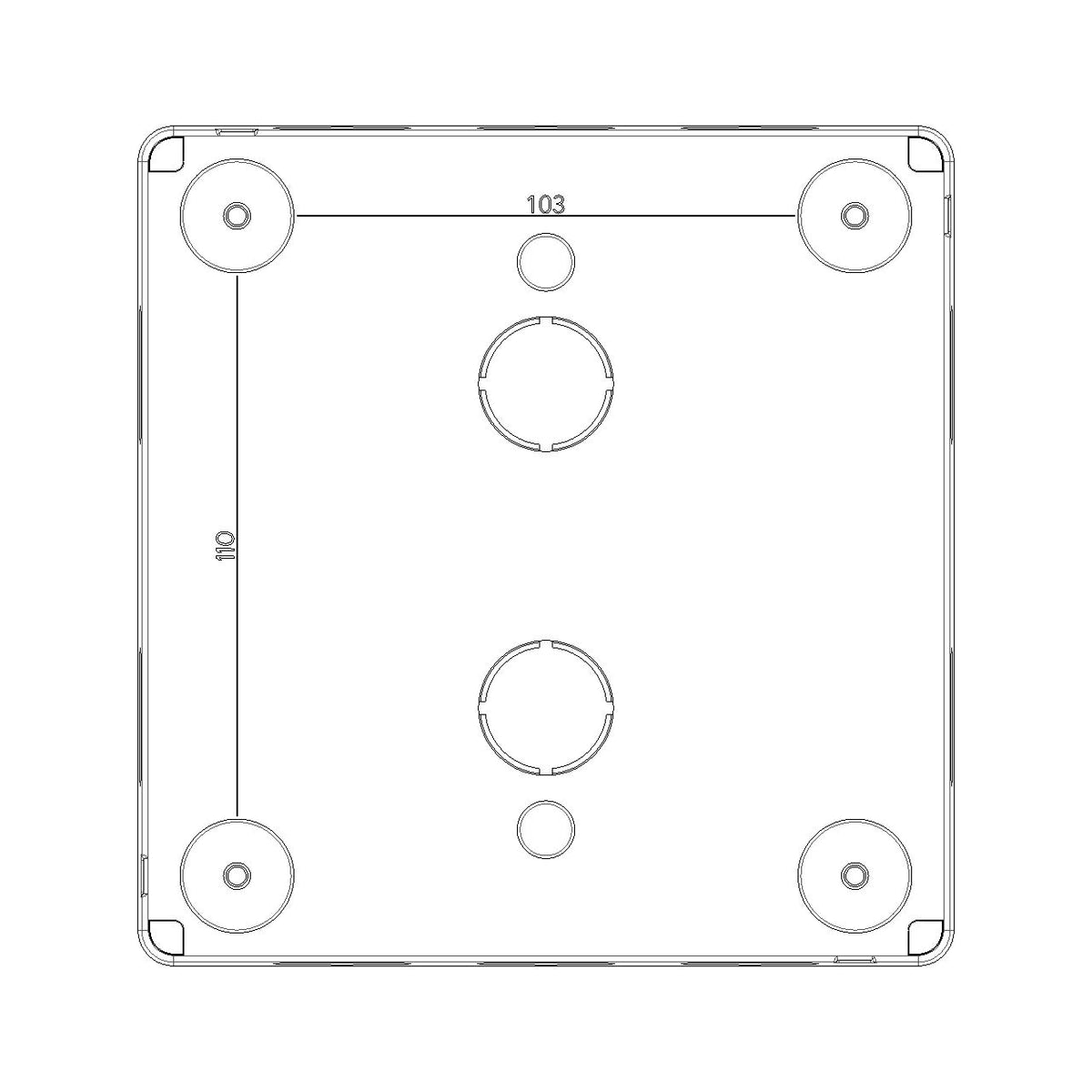 Vimar Isoset Surface Mount Enclosure, For Eikon and Plana, 8-Module (4+4), 4x2, Vertical, IP40