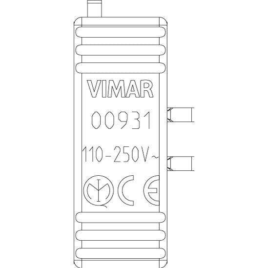 Vimar Pre-Wired LED Signalling Unit, 110-250V 50/60Hz, 0.5W, Amber Light