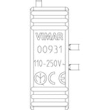 Vimar Pre-Wired LED Signalling Unit, 110-250V 50/60Hz, 0.5W, Amber Light