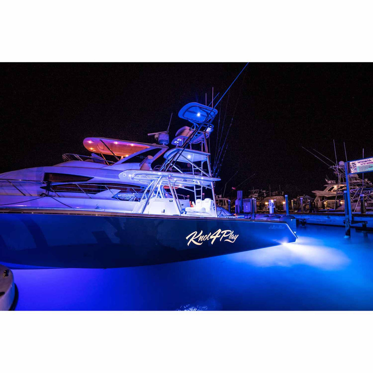 Lumishore SUPRA TIX804 Interchangeable Thru-Hull Underwater LED Light, Dual Color Blue and White, 10.5-31V DC, IP68, 13,500 White Fixture Lumens, 110 Degree Beam, Marine Bronze Body