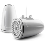 JL Audio M6-770ETXv3 7.7in Enclosed Tower Marine Coaxial Speakers, 100W RMS, 4 Ohm, Pair, Gloss White Enclosure, Gloss White Classic Grille, Black Tweeter Mesh, Mounting Clamps Sold Separately