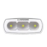 Lumishore ECLIPSE 4in LED Flood Light, White Finish, 5500K White Light, 10.5-31V, IP68, 1500 Fixture Lumens, 70-90 Deg Oval Beam