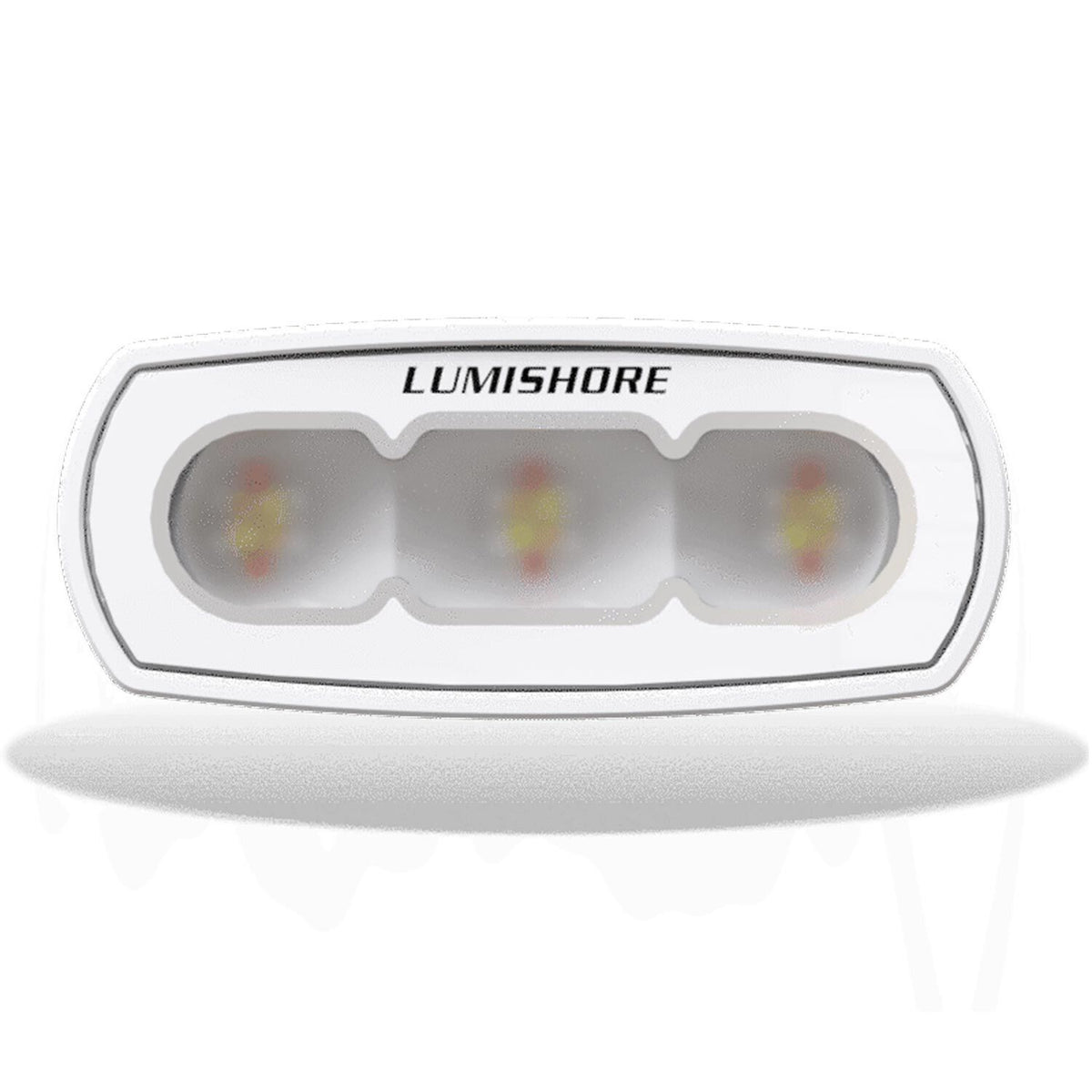 Lumishore LUX 4 in LED Flood Light, CRGBW Color Change, 2700K-6500K Tunable White, White Finish, 10.5-31V DC, IP68, 1,050 Fixture Lumens, 70-90° Oval Beam