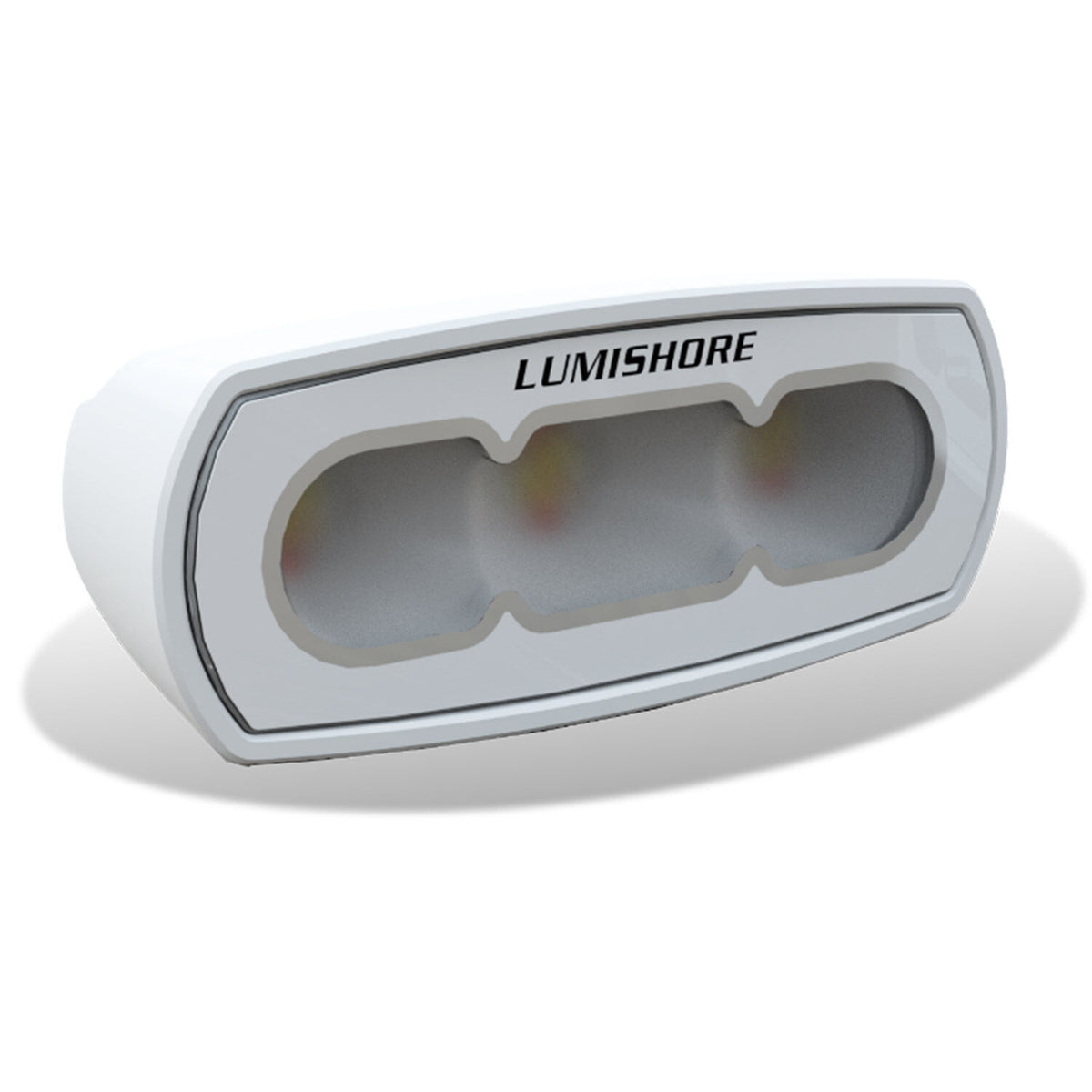Lumishore LUX 4 in LED Flood Light, CRGBW Color Change, 2700K-6500K Tunable White, White Finish, 10.5-31V DC, IP68, 1,050 Fixture Lumens, 70-90° Oval Beam