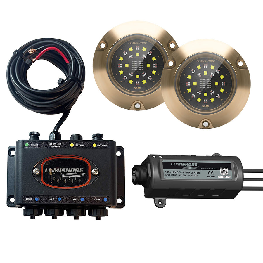 Lumishore LUX SMX154 2-Light Underwater Light Kit, 12/24V, RGBW, 7000 Lumens