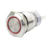 Hella Marine 8455 LED Ring Push Button Switch, IP67, 5A, 19mm, Through-Panel Mount, 304 Stainless Steel, 5-Pin Terminal, 1NO/1NC
