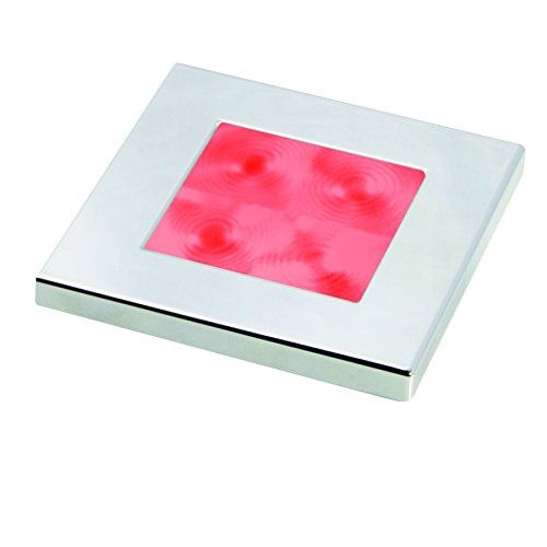 Hella Marine Slim Line Square LED Courtesy Lamp, Red Light, IP67, 60mm Square, 16mm Depth