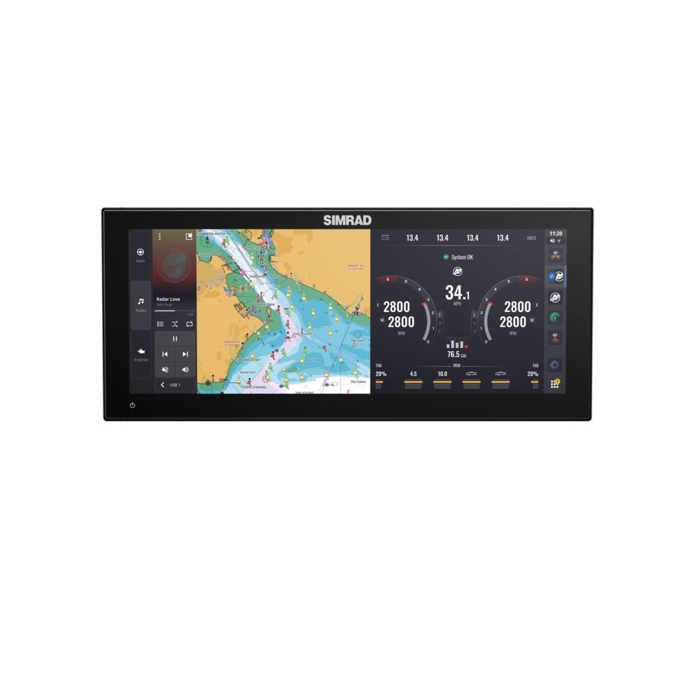 Simrad NSX Ultrawide GPS Chartplotter/Fishfinder, SolarMAX IPS Touchscreen, NMEA 2000, Wi-Fi, C-MAP Discover X Chart Card