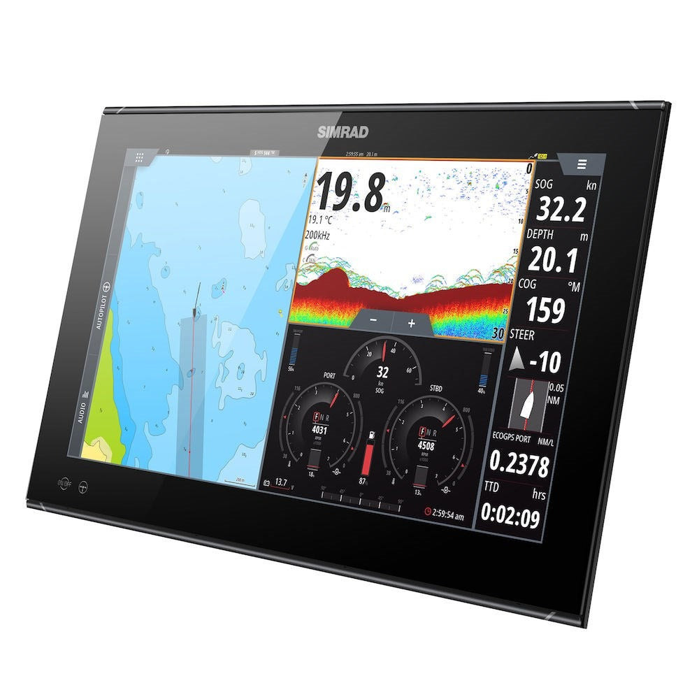 Simrad NSO evo3S Multifunction Display, Touchscreen, Full HD 1920x1080, 10-32V, IPX6 Front, NMEA 2000, 3-Port Ethernet, Wi-Fi, J1939, HDMI In/Out