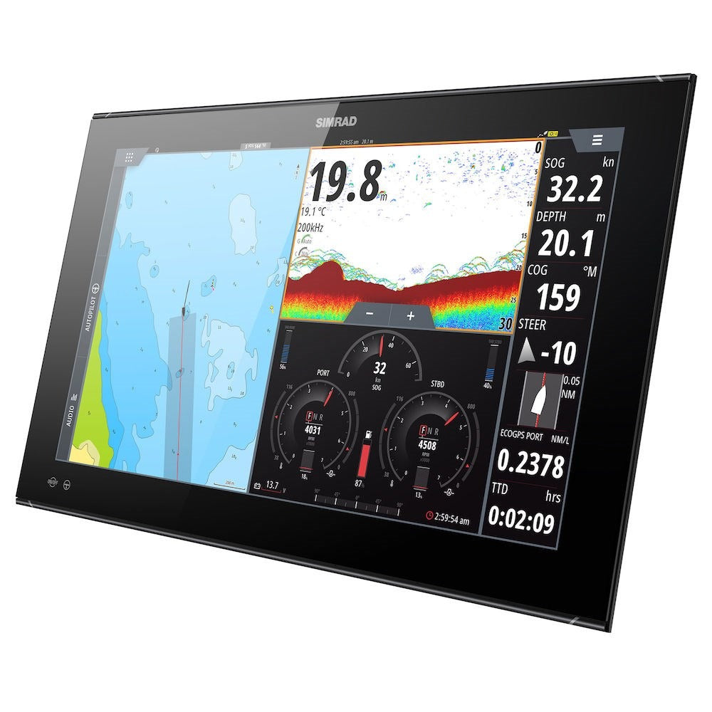 Simrad NSO evo3S Multifunction Display, Touchscreen, Full HD 1920x1080, 10-32V, IPX6 Front, NMEA 2000, 3-Port Ethernet, Wi-Fi, J1939, HDMI In/Out