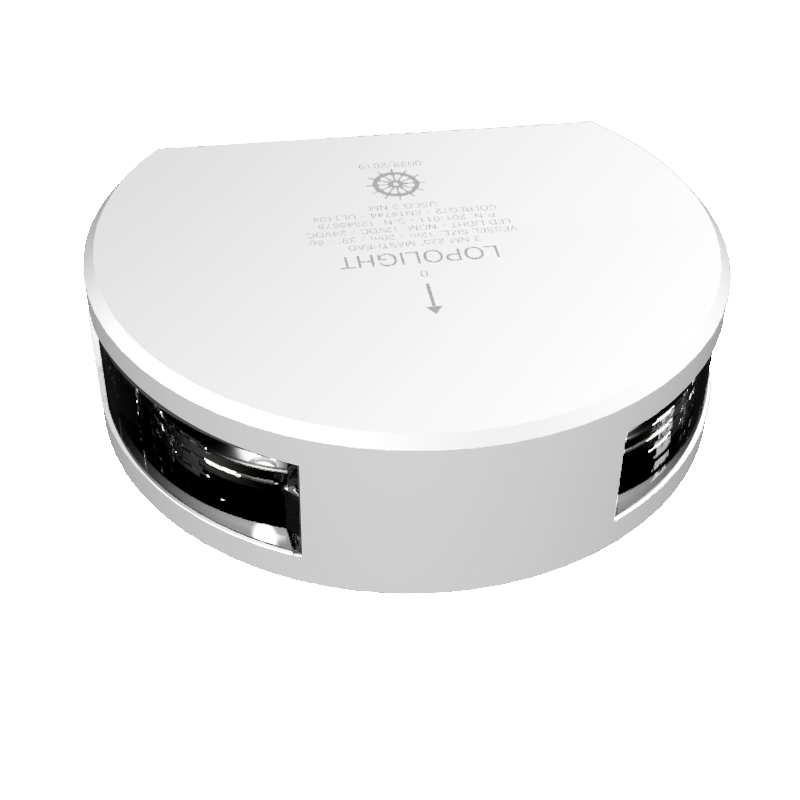 Lopolight Series 301 Masthead Navigation Light, 5 NM, 225 Deg, 10-32VDC, IP68, Vertical Mount