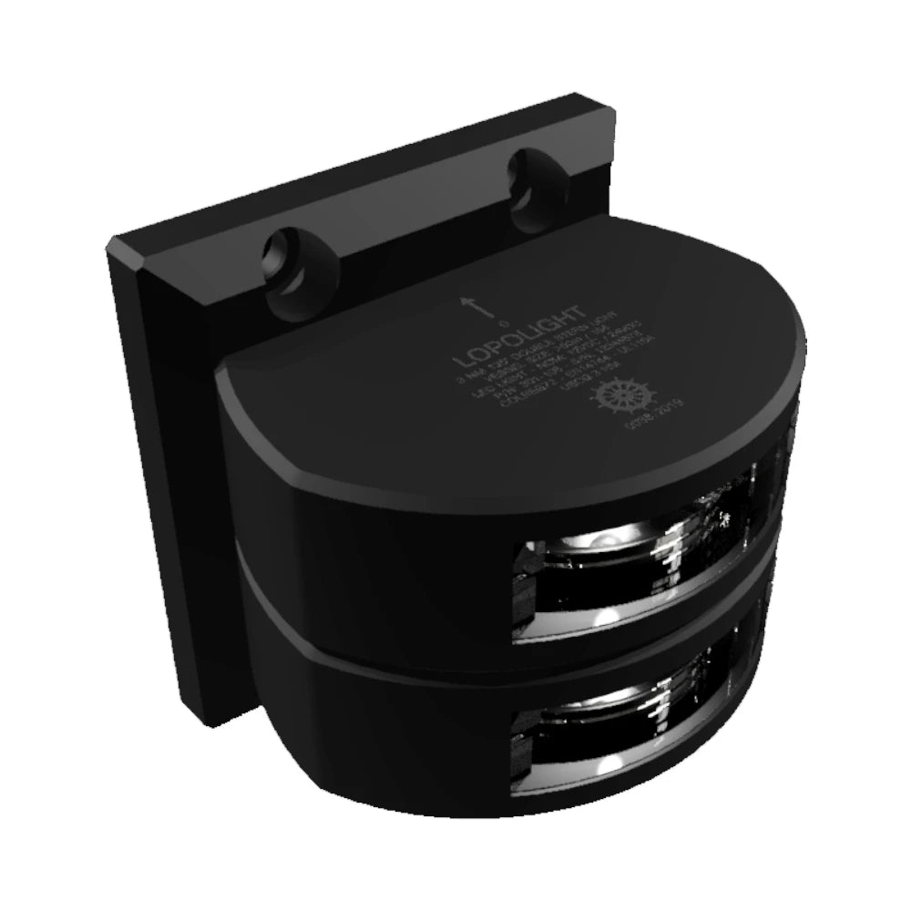 Lopolight 301-106 Double Stern Navigation Light, For Vessels Over 50 m, LED, 3 NM Visibility, White Light, 135 Degree Arc, 10-32VDC, IP68, Vertical Mount, 6m Cable