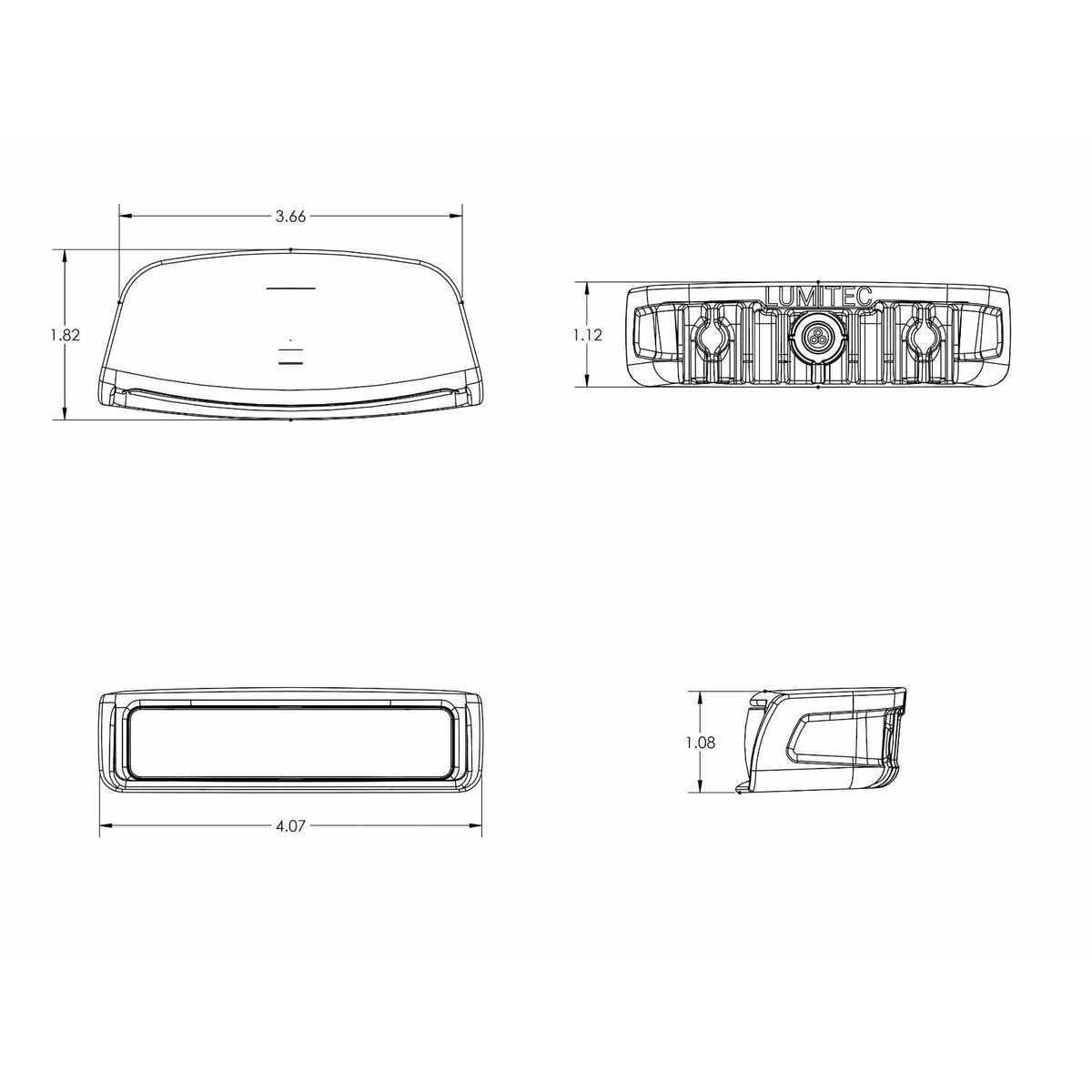 Lumitec Contour Navigation/Docking Combination Light, USCG 2nm, 1,000-Lumen Dock Light, 10-30V DC, ABYC A16