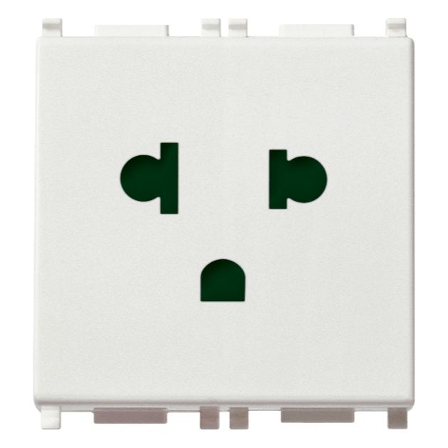 Vimar PLANA USA/EU SICURY Socket Outlet, 16A 250V, 2P+E, 2-Module