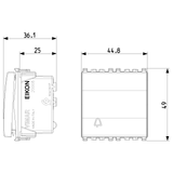 Vimar Eikon Push Button Switch, 1P NO, 10A, 250V, Illuminable, IP40