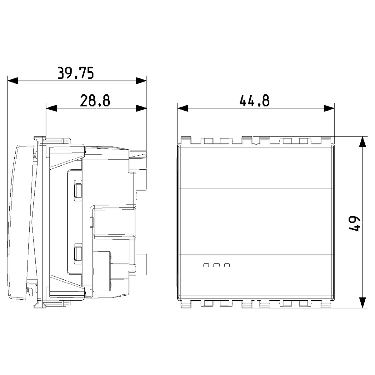 Vimar Eikon Push Button Switch, 1P NO, 10A, 250V, Illuminable, IP40