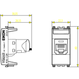 Vimar Netsafe RJ45 Socket Outlet, For Eikon, Cat5e, Panduit MINI-COM, T568A/B