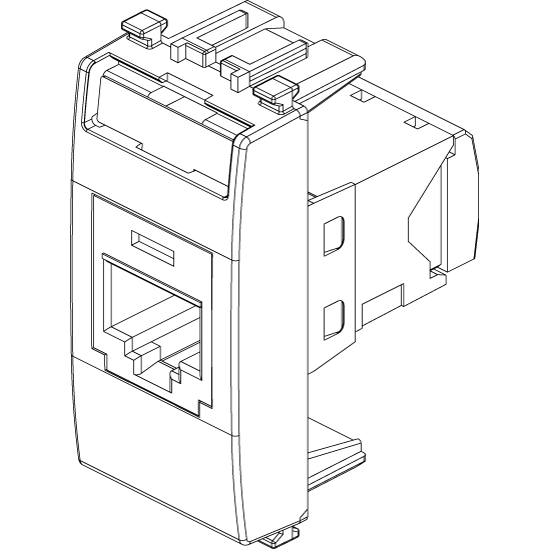 Vimar Netsafe RJ45 Socket Outlet, For Eikon, Cat5e, Panduit MINI-COM, T568A/B