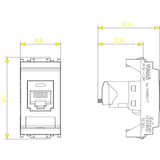 Vimar Netsafe RJ45 Cat5e Socket Outlet, Panduit MINI-COM, T568A/B