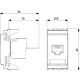 Vimar Netsafe 16359 RJ45 Socket Outlet, T568A/B Wiring, 8-Contact