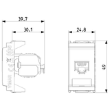 Vimar Netsafe 16359 RJ45 Socket Outlet, T568A/B Wiring, 8-Contact